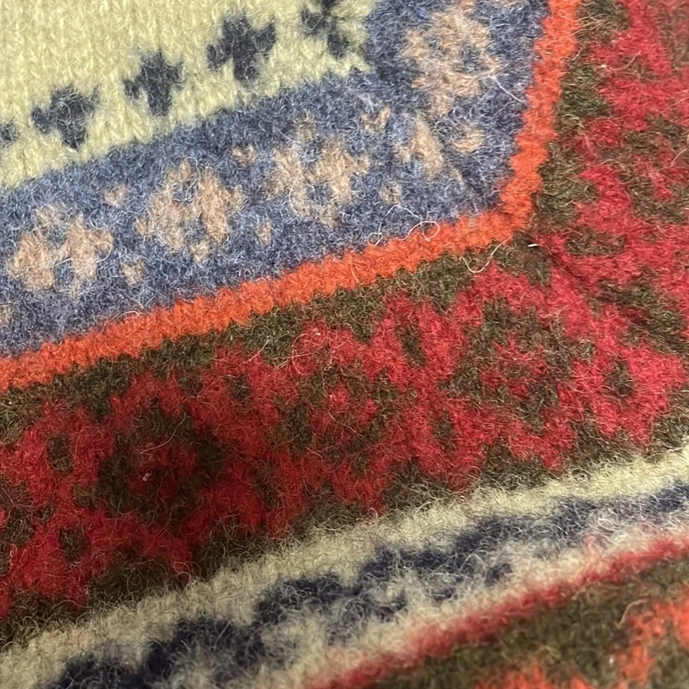 Vintage Paul Harris Nordic Fair Isle Shetland Wool Full Zip Sweater Sz S - Picture 14 of 16